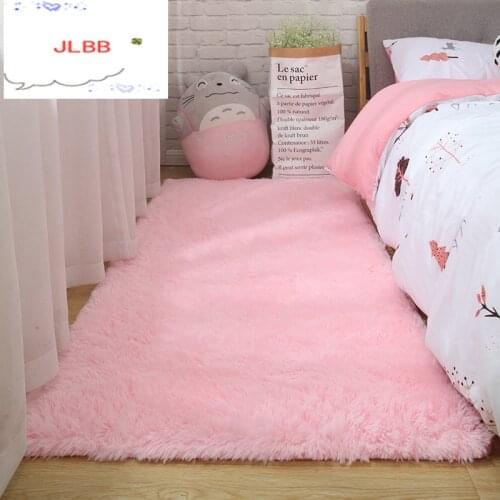 Pink carpet for girls shaggy Childrens floor soft mat room decoration teenager nordic rectangle red fluffy large size rugs