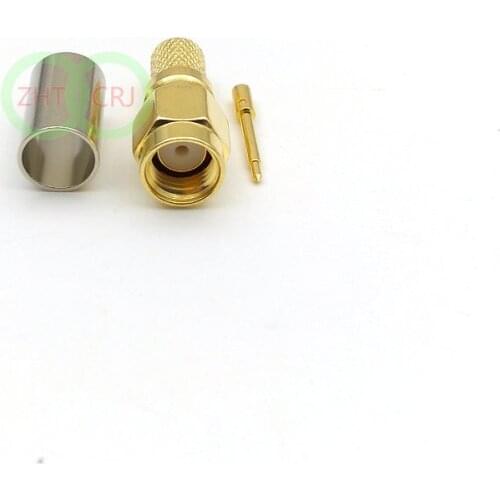 Brass SMA Male Crimp for RG8X RG-8X LMR240 Coaxial Coax Cable adapter New