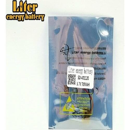 Best Rechargeable battery 3.7V MP3 MP4 GPS 401120 041120 polymer lithium batteries For Bluetooth Headsets Speakers 70MAH