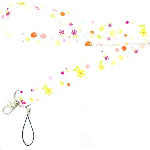 Cartoon Flower Balloon Cute Neck Strap Keychain Lanyard For Keys ID Badge Holder Keyring DIY Hang Rope Webbing Ribbon Gifts