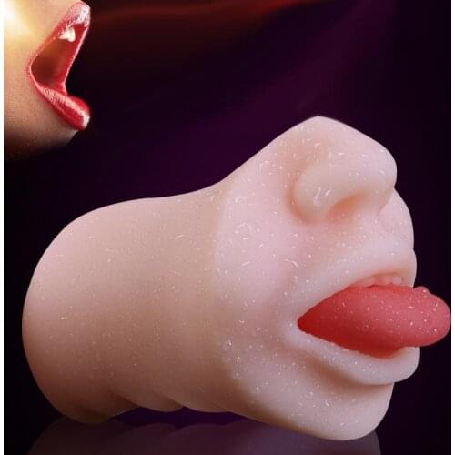Real Feeling 3D Deep Throat Male Masturbator Oral Masturbator Artificial Vagina Pocket Pussy Tongue Oral Sex Toys For Men