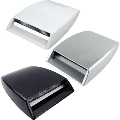 New Universal Car Fake 3D Vent Plastic Sticker Hood Scoop Exterior Decoration Black, White, Silver color