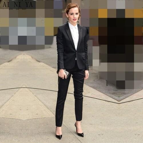 NEW Womens Black 2-Piece Ladies Suits Workers Bussiness Suits Causal Party Tuxedos ladies winter formal suits custom made