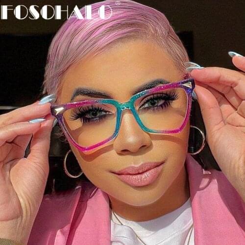 Transparent Computer Glasses Frame Women Men Anti Blue Light Cat Eye Eyewear Blocking Glasses Optical Spectacle Eyeglass