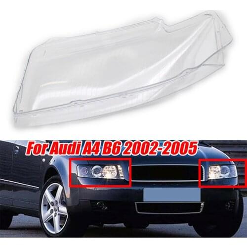 Right Side Car Headlight Headlamp Lens Cover Replacement For 2002 2003 2004 2005 Audi A4 B6 ABS Plastic