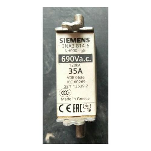 Fuses: 3NA3814-6 35A 690V NH000 / 3NA3832-8 125A 400V NHO00 / 3NA3820-6 50A 690V NH00 / 3NA3822-6 63A 690V NH00 gG