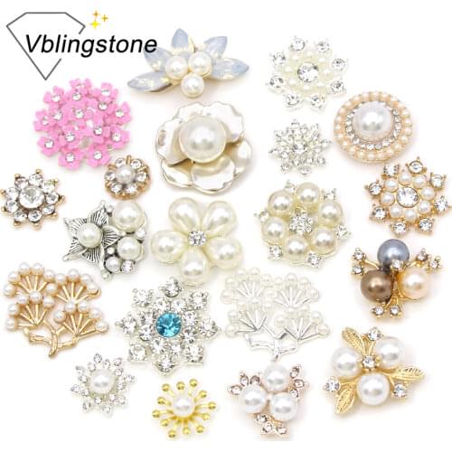 5/10pcs Multi-shape Buttons For Hairpin Decoration Metal Base Fastener Sew On Rhinestone Buttons For Needlework DIY Handcrafts