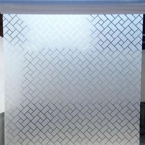 Lattice matte Window film Frosted Static Cling Glass stickers Privacy Vinyl Self-adhesive decorative Film office home decoration