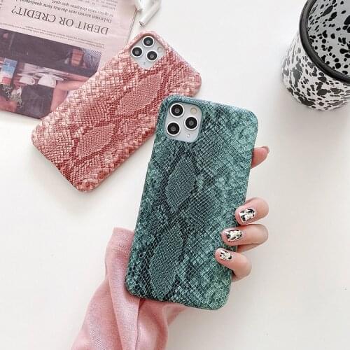 Luxury Sexy pink Serpentine nake skin Phone Case For iphone 12 Pro Max 7 8 Plus 11 X XS XR SE MiNi 2020 high quality back cover