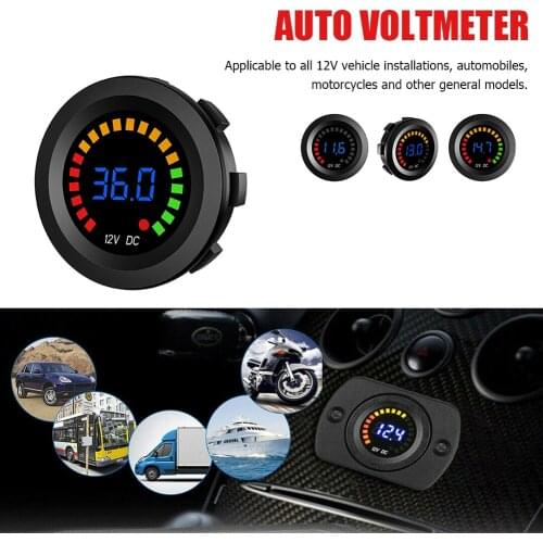 LED Digital Color Display Voltmeters Volt Panel Meter DC 5-36V Car Motorcycle for Outdoor Personal Car Decoration