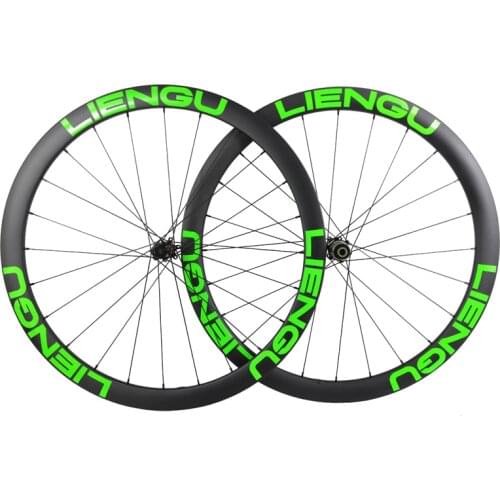 LIENGU 1330g 700C 42mm Road Disc Brake Bicycle Carbon Wheelset Asymmetric Tubeless Cyclocross Bike wheels SHN 10s 11s XD 12s XDR