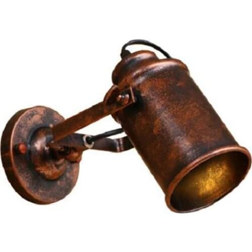 Retro Industrial Style Wall Lamp Fixture, Rotatable Head, Rustic Vintage Wall Sconce Lighting for Bedroom Farmhouse Porch