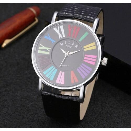 Miler Watches Fashion Women Watches Pu Leather Band Analog Quartz Wristwatches Ladies Watches relogio feminino horloge dames
