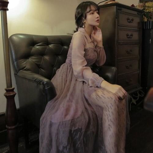 2019 new fashion womens dresses Spring vintage dress vacation beach