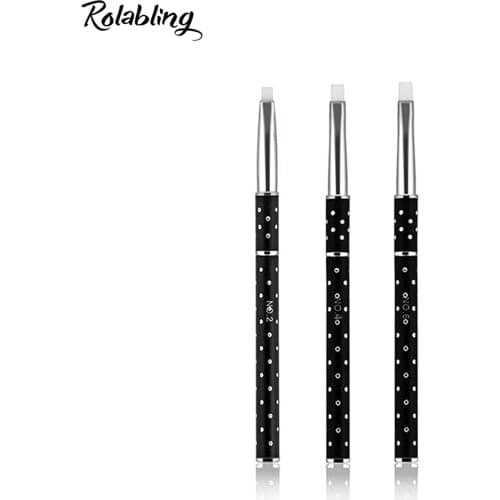 1PC 2#/4#/6# Silicone Brush UV GEL Acrylic Nail Art Design Painting Dotting Brush Pen Builder for Professional Nail Brushes