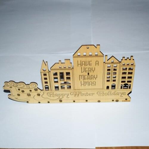 1pcs 3D new year Wooden Christmas villa puzzles/desk decoration/baby toys for children best gift/diy Toy Accessories/Model/es033