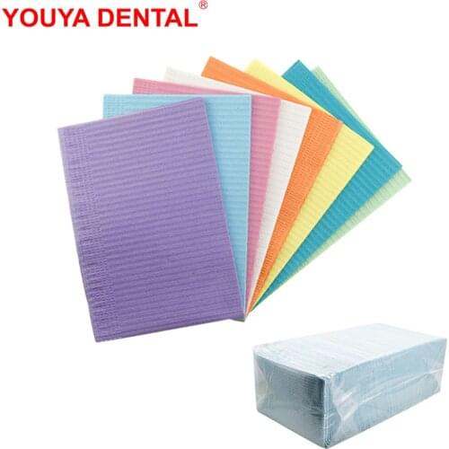 120/125pcs Disposable Dental Bibs Waterproof Tattoo Clean Pad Table Covers Napkins Dentistry Consumable Lab Dentist Materials
