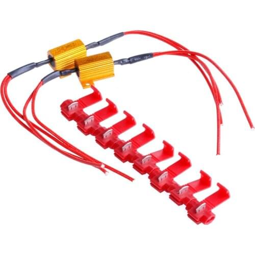 2Pcs LED 25W 6.8Ohm DRL Fog Light Canbus Gold Load Resistor Decoder Fast Wiring for LED