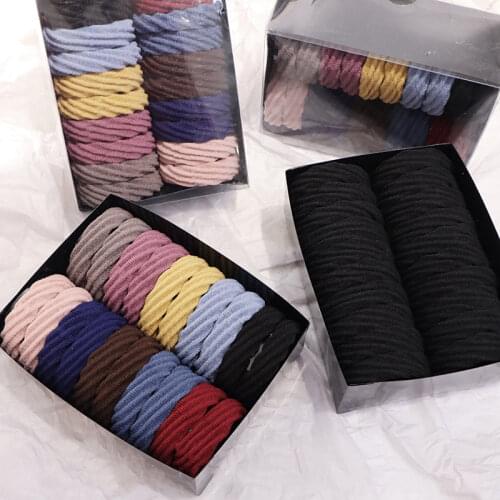 20pcs seamless towel Hair Ring Soft Elastic Hair Bands Women Girls Ponytail Holder Mix Color Hair Ties Rope