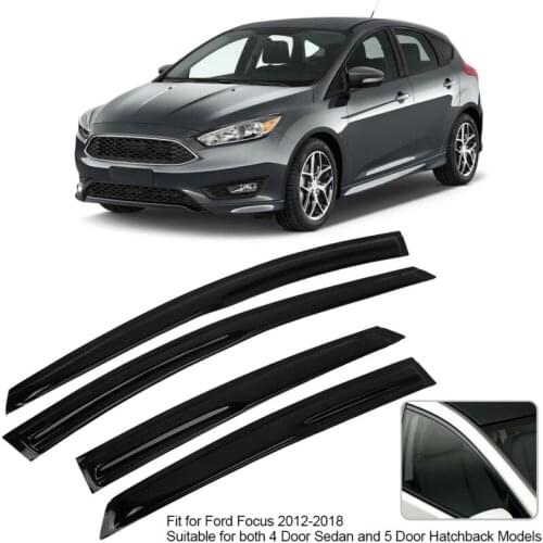 2012-2018 For Ford Focus 4Door Hatchback ST Wavy 3D Style Smoke Window Visor Shade