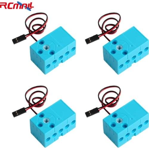 4Pcs 0.7KG 360 Degree Continuous Rotation Steering Gear Double Out Shaft Large Torque Blue Red for Lego Micro:bit Raspberry Pi