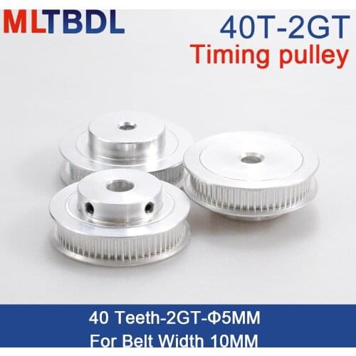 40 Teeth 2GT 2M Timing Pulley Bore 5mm for GT2 Synchronous belt width 10mm small backlash 40Teeth 40T