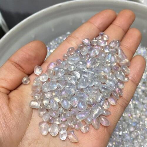 50g electroplated white quartz crystal gravel reiki healing crystals gemstones small size fish tank decoration wholesale price