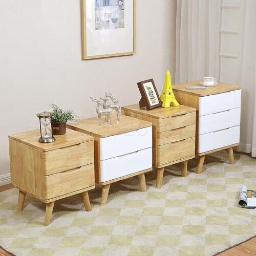 8000 Nordic Solid Wood Bedside Cabinet Oak Mini Log Bedroom Cabinet Bedside Storage Cabinet