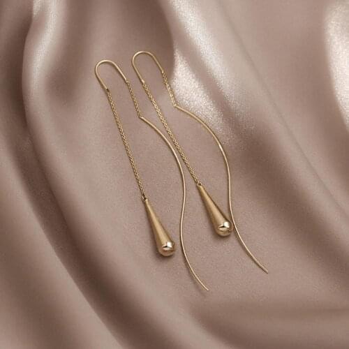 Accessory 1 Pair Elegant All Match Ear Line Dangle Earrings Women Drop Earrings Pendant for Banquet