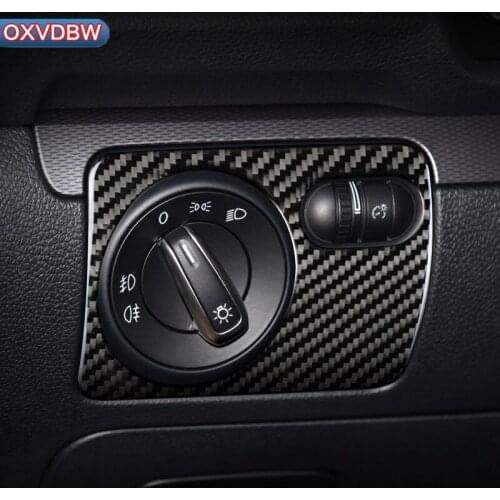 For volkswagen scirocco golf 6gti R Accessories LHD RHD Carbon Fiber Headlight Switch Cover Trim Panel 3D Sticker Car Styling