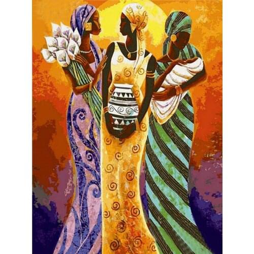 Diy Diamond Painting Cross Stitch Kit Africa Beauty Handicraft Needlework 5D Square Mosaic Diamond Embroidery