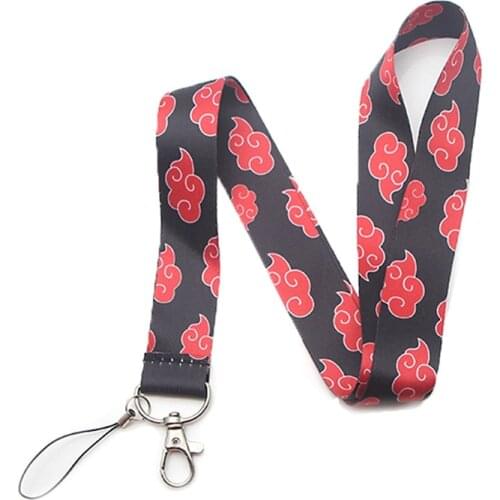 Anime Naruto Clouds Cartoon Vintage Neck Strap Lanyards ID Badge Card Holder Keychain Mobile Phone Strap