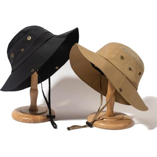 Clape Summer Boonie Bucket Hats for Mens Fisherman Hats With Wide Brim Sun Fishing Bucket Hat Breathable Mesh Sun Hat Polyester