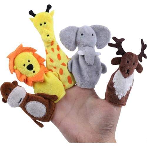 Baby Puppets Toy Animal Finger Doll Soothing Plush Toy Cartoon Prop Party Favor Dress Up Accessory