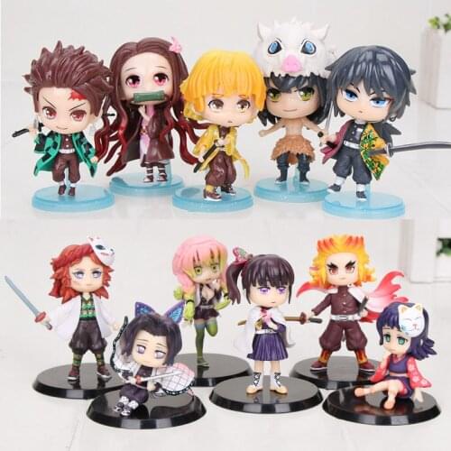 Anime Demon Slayer Figure Tanjirou Nezuko Kochou Shinobu Kyoujurou Agatsuma Hashibira Giyuu Kimetsu No Yaiba PVC Figure Toys