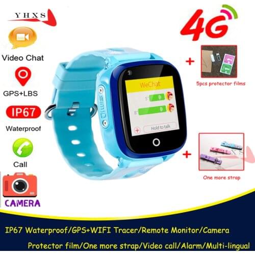 IP67 Waterproof Smart 4G Remote Camera GPS WI-FI Kids Children Students Wristwatch SOS Video Call Monitor Tracker Location Watch