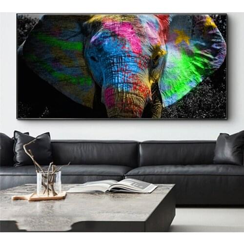 Colorful Graffiti Animals Art Posters And Prints Elephant Canvas Paintings On The Wall Pictures for Kids Room Home Decoration