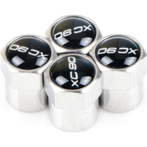 4x Car Valve Caps Wheel Tire Tyre Stem Covers For Volvo XC60 XC90 V40 V60 S60L S80 Car Styling Exterior Emblem