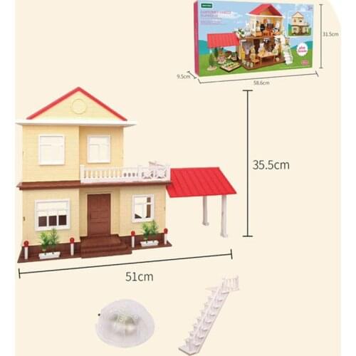 DIY Doll House Forest Lodge Villa Collocation Home Houses Surprise Dollhouse Furniture Kit Animal Family Toys Set Children Gift