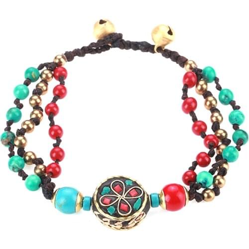 LOVBEAFAS Boho Adjustable Bracelets & Bangles For Women Rope Handmade Weave Vintage Bohemian Charm Beads Bracelets Jewelry