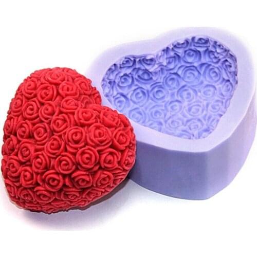 LXYY MOULD DIY Chocolate Silicone Mold Fondant Cake Mold Love Rose Pattern Soap Mould