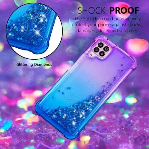 Love Heart Glitter Liquid Quicksand Soft Cover Huawei P40 Lite Cases Shockproof Phone Case For Huawei P 40 Lite Nova 7i 6SE 6.4"