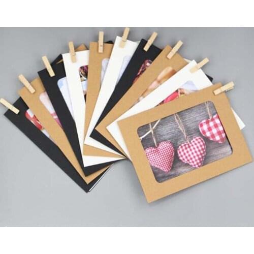 Wall Sticker 10 Pcs 7 Inch Photo Album Flim DIY Photo Paper Wall Hanging Frame + Rope + Paper Clips Frame Home Decoration