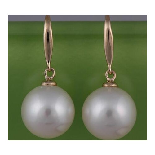 New Favorite Real Pearl Earrings White 10mm Round Freshwater Pearl Gold Silver Dangle Earring Wedding Jewelry Lady Gift