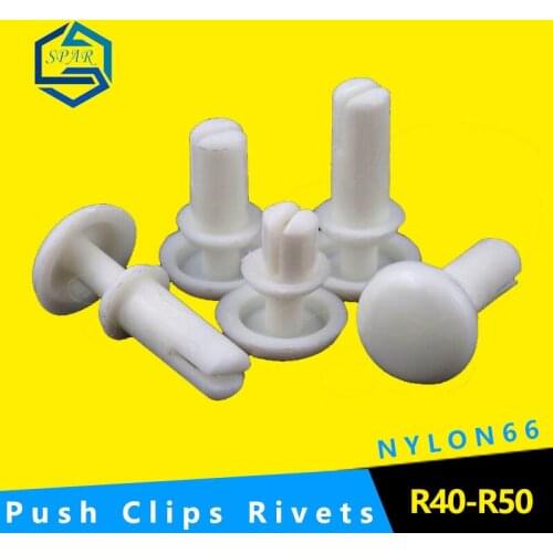 Wholesale Black White Nylon Bottom Dia Push Clips Rivets Fasteners Push-type plastic rivet R-shaped/shaped PC board [R40 R50]