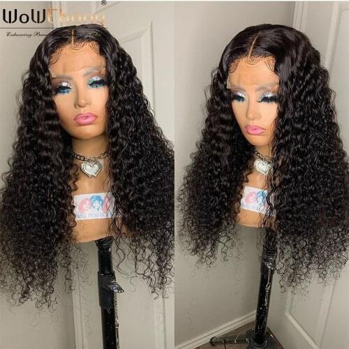 Ombre curly lace front wig 1b 30 33 99J Highlight deep part wig pre plucked for women brazilian brown blonde lace part front wig