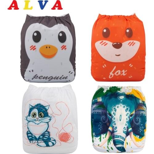 U Pick ALVABABY Digital Positioned Baby Pocket Diaper Reusable Nappy with 1pc Microfiber Insert