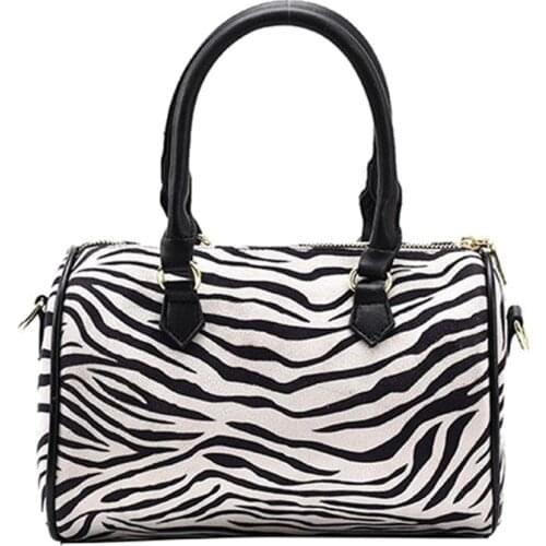 Retro Black and White Zebra Pattern Tote Bag, Ladies Shoulder Bag, Party Clutch, Wallet