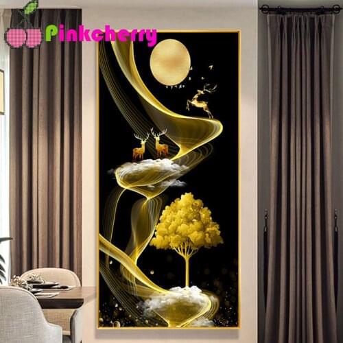 Luxury Gold Deers diy Diamond Painting Mosaic plant diamond Embroidery nordic Pictures Living Room Decor drop shipping k1447