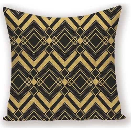 Nordic Home Decor Throw Pillow Case Geometric Cushion Cover Spring Black GoldPillow Covers Custom Kissen Linen Cushions Cases